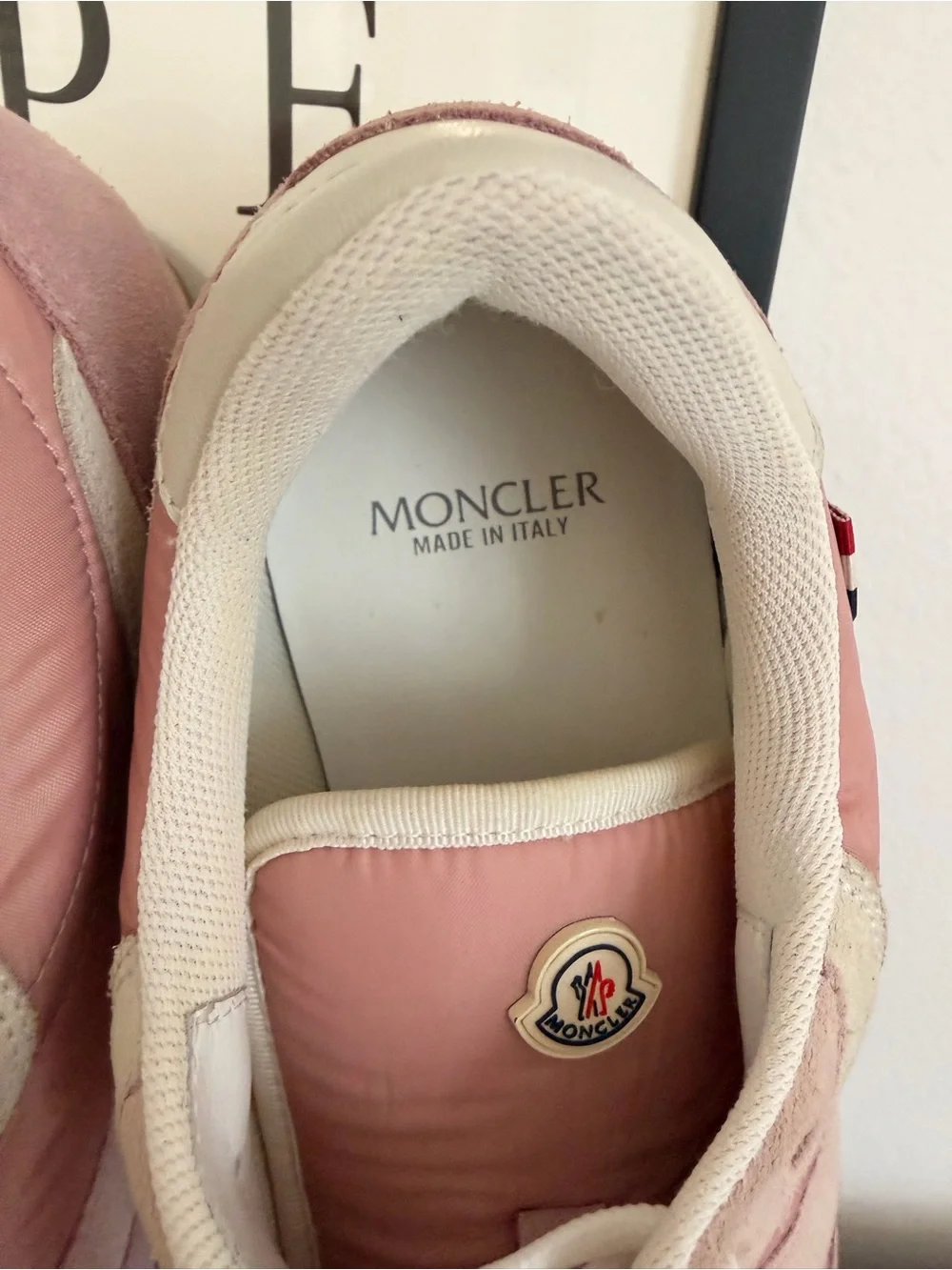 Moncler Authentic Pink Suede & Nylon low-top Retro Sneakers Size 8 (EU 38)